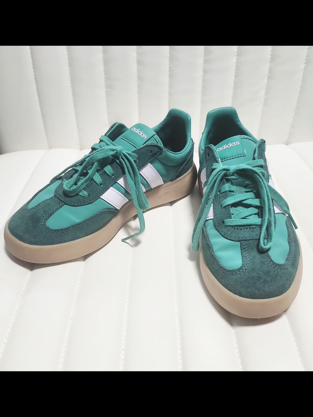 Adidas Green & White Retro Sneakers